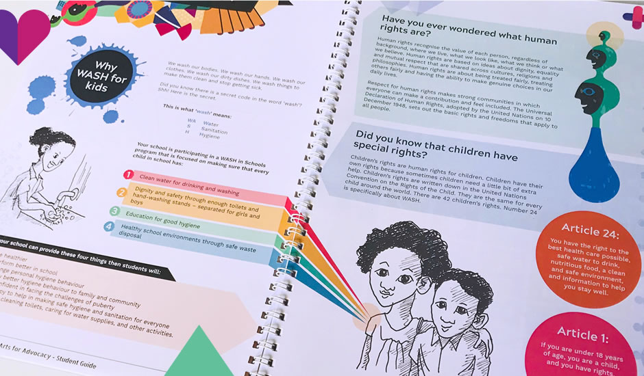 Arts for Advocacy Booklet designed by Wildeye